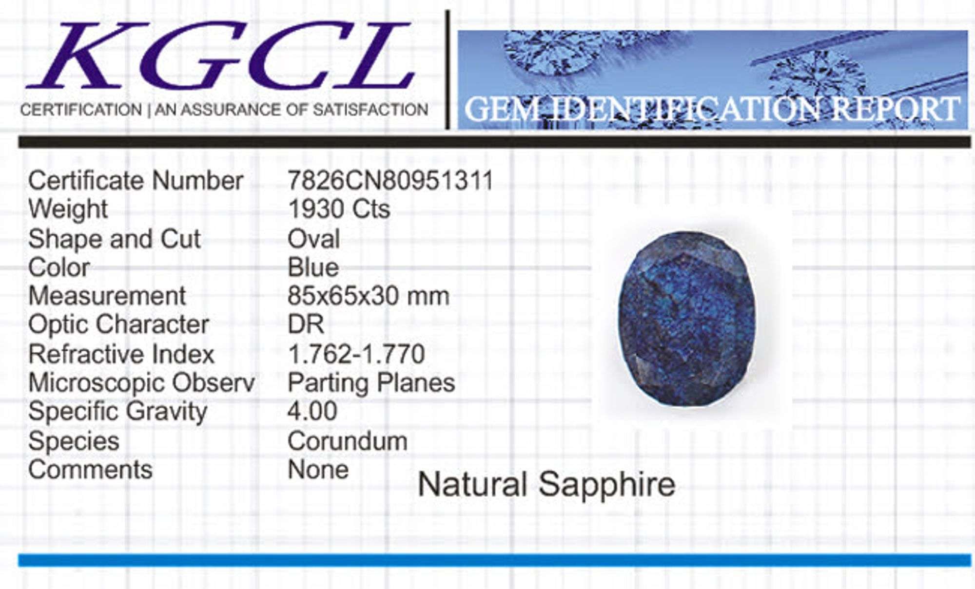 Huge Certified 1930 Ct Museum Size Blue Sapphire