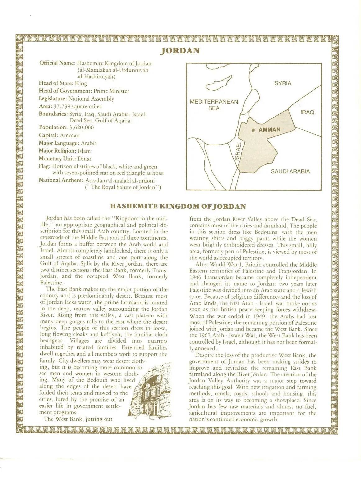 Jordan 1/2 Half Dinar 1975 UNC P-17d – Signature 17 with FDI & UN Flag Stamp 962015 Coin Hub