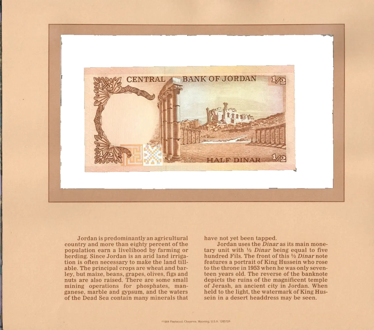 Most Treasured Banknotes Jordan 1/2 Dinar 1975 UNC P-17b – Lucky Serial 444931 Coin Hub