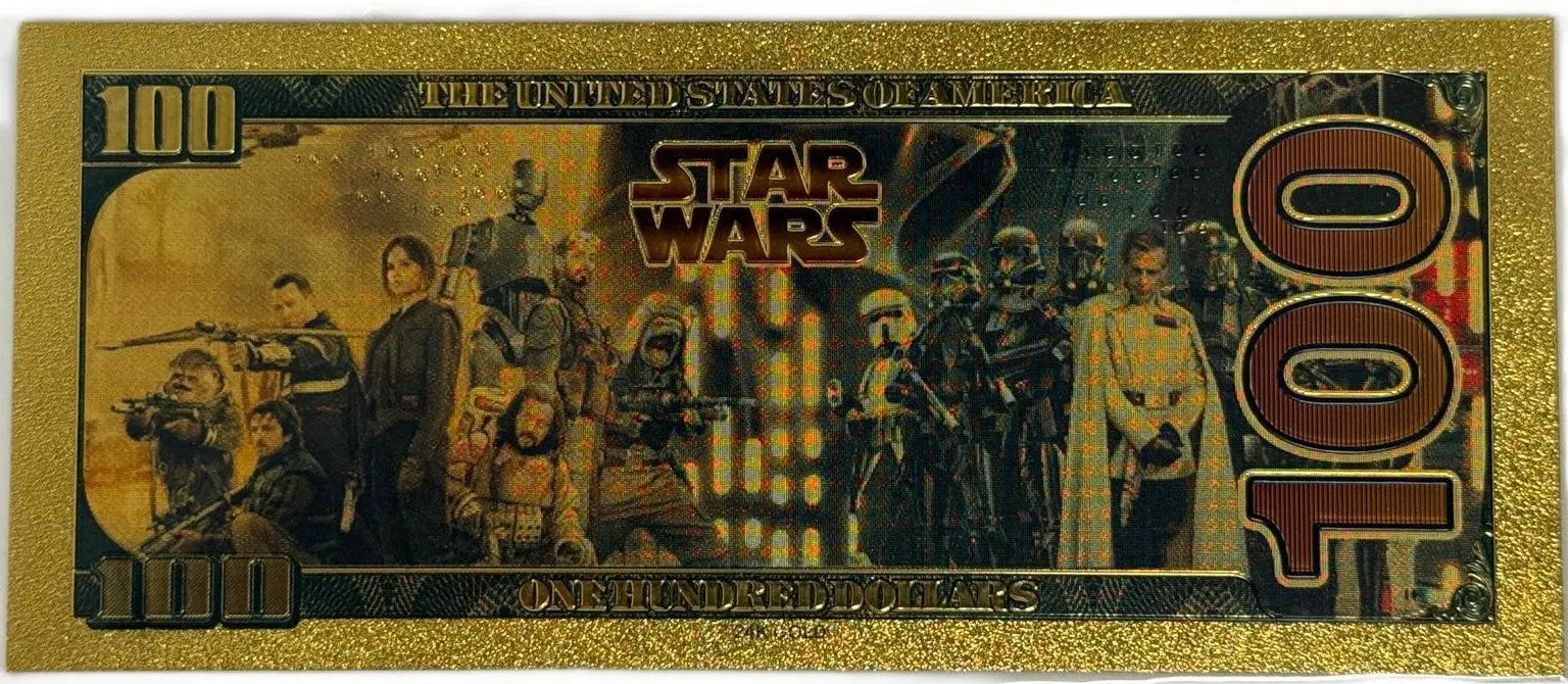 Yoda Jedi Star Wars $100 Novelty Gold Foil Note – 24K Gold Plated Collectible Souvenir Bill Heritage Pastime
