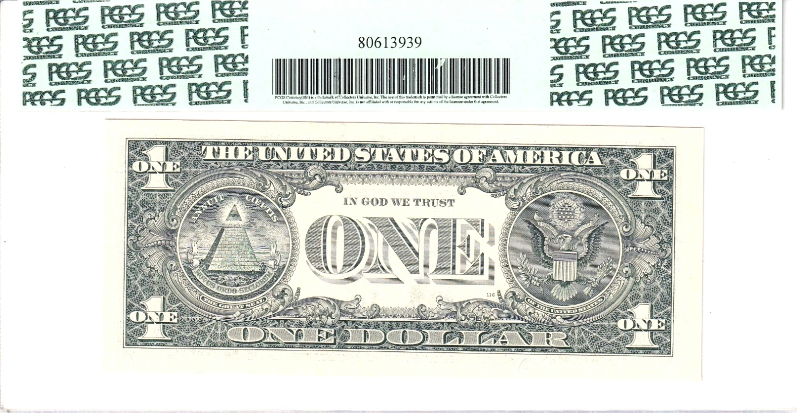 2003-A $1 FRN PCGS Gem New 65PPQ Fancy TRUE 0/1 BINARY Serial #E01111101B