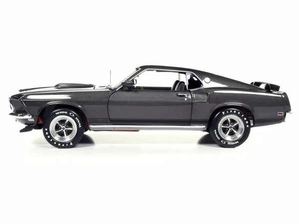 1/18 Auto World 1969 Ford Mustang (Dark Grey Metallic with Black Stripes) "John Wick" (2014) Movie Diecast Car Model Heritage Pastime