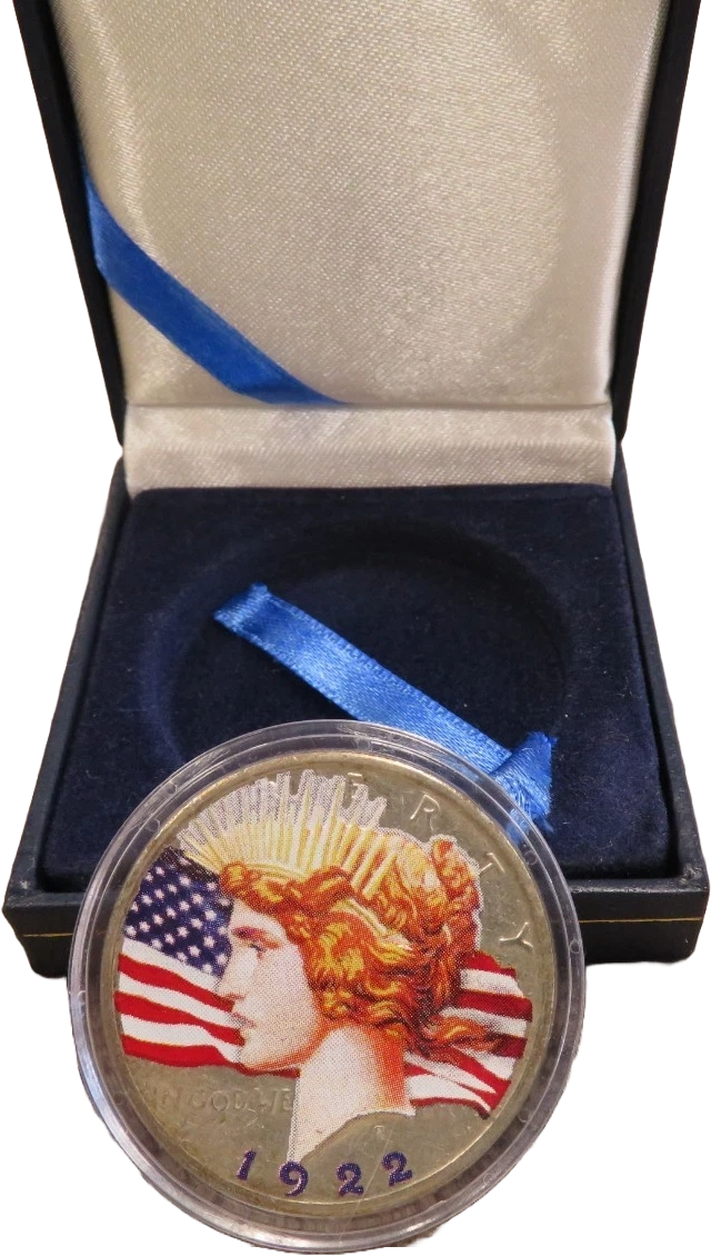 1922 PEACE SILVER DOLLAR-COLORIZED