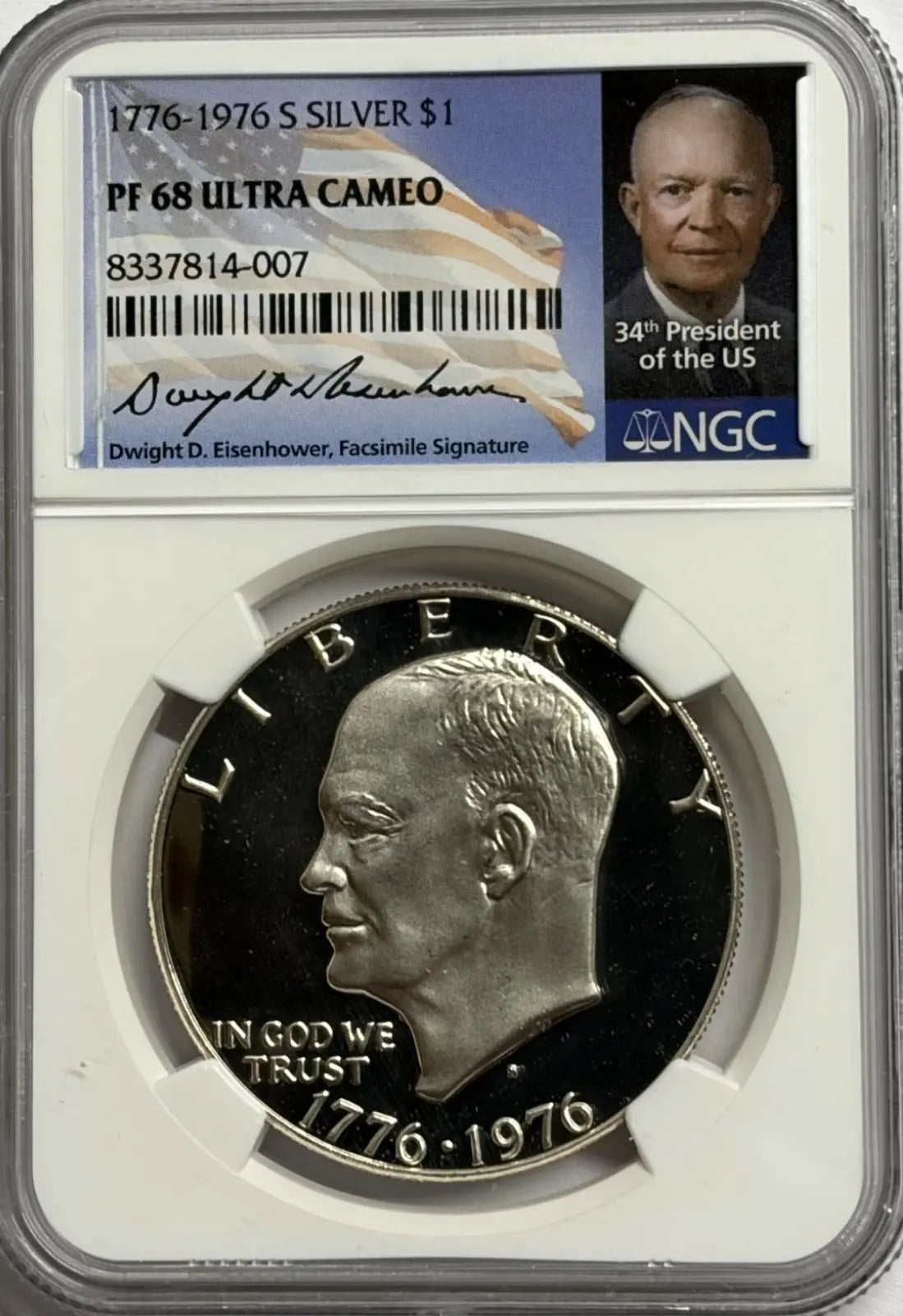 1776-1976 S Silver Eisenhower Dollar Bicentennial PF68 Ultra Cameo Proof – Numismatic Treasure Heritage Pastime