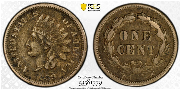 1859 Indian Head Cent – PCGS VF25 – First Year of Issue One-Year Type Coin Heritage Pastime