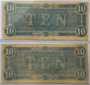 1864 Confederate States of America $10 Notes – Consecutive Serial Numbers | Civil War Currency Set Of 2 Heritage Pastime