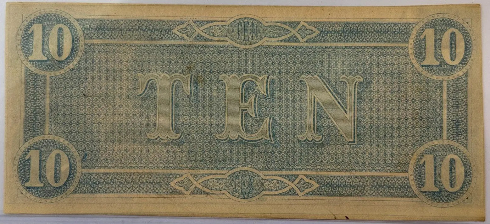 1864 Confederate States of America $10 Notes – Consecutive Serial Numbers | Civil War Currency Set Of 2 Heritage Pastime