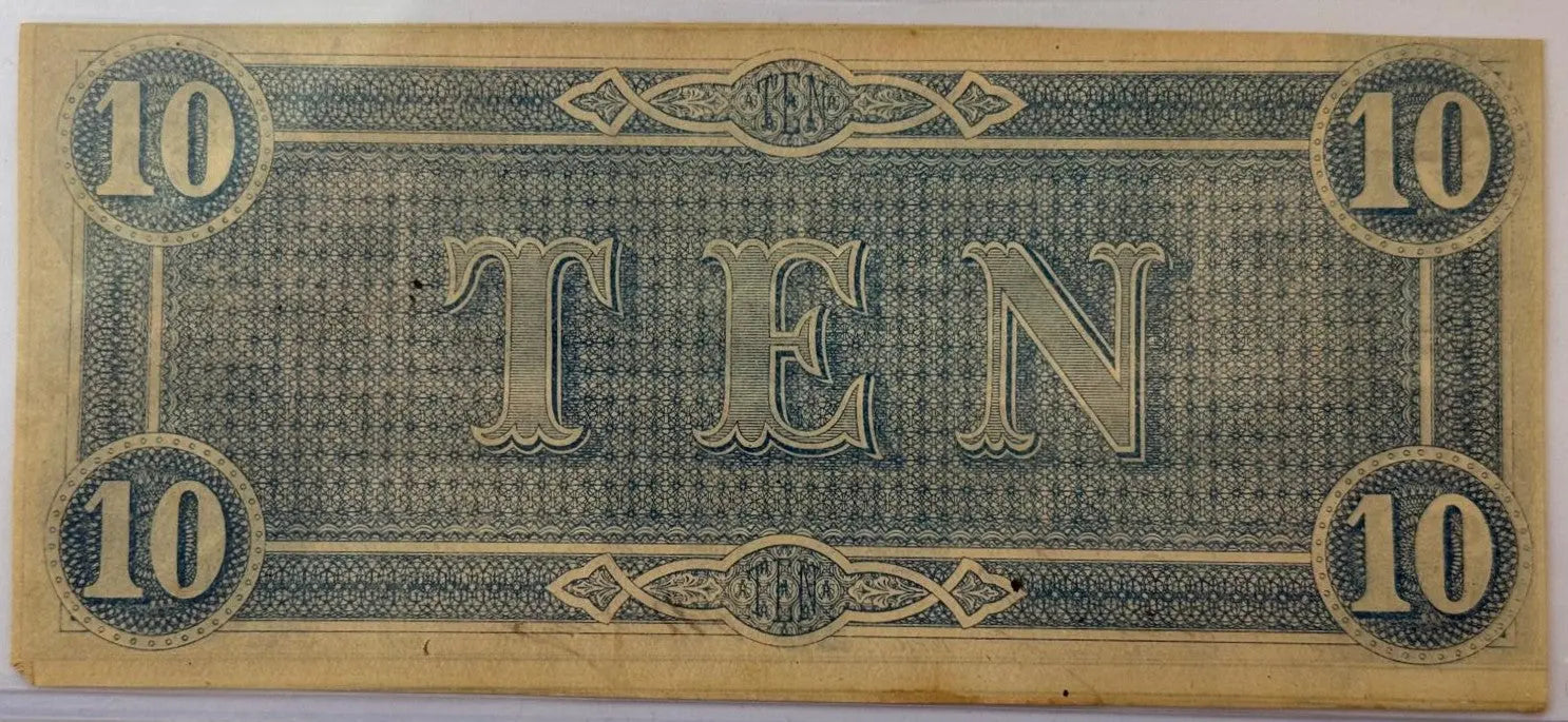 1864 Confederate States of America $10 Notes – Consecutive Serial Numbers | Civil War Currency Set Of 2 Heritage Pastime