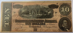 1864 Confederate States of America $10 Notes – Historic Civil War Currency