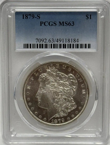 1879-S Morgan Silver Dollar $1 PCGS MS63 – Rare Key Date in Excellent Condition Heritage Pastime