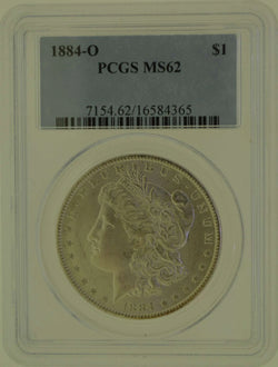 1884-O Morgan Silver Dollar $1 PCGS MS62 – Key Date in Attractive Condition