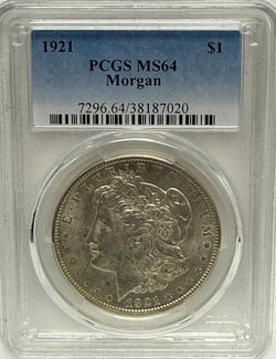 1921 Morgan Silver Dollar PCGS MS64 – Classic Collectible in Excellent Condition