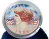 1922 Peace Silver Dollar – Colorized Painted Antique with Airtite & Gift Box Heritage Pastime