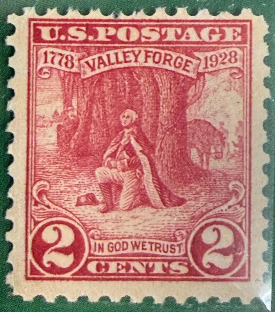 1928 U.S. 2¢ Valley Forge Stamp – George Washington in Prayer (Scott #645) Heritage Pastime