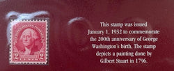 1932 U.S. 2¢ George Washington Stamp – Washington Bicentennial Issue (First Day of Issue)