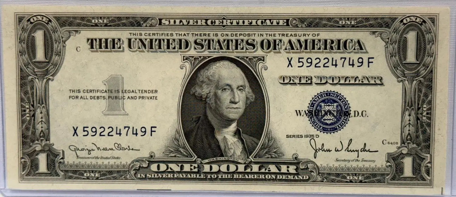 1935 D Fr. 1613W Wide $1 Silver Certificate – About Uncirculated, Rare Collectible Coin Hub