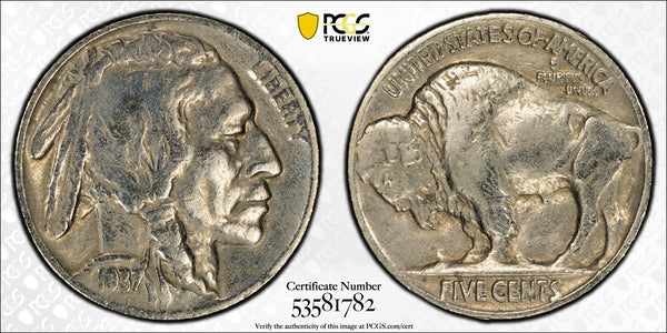 1937 Buffalo Nickel – PCGS Genuine F Details (Cleaned) – Classic U.S. Type Coin Heritage Pastime