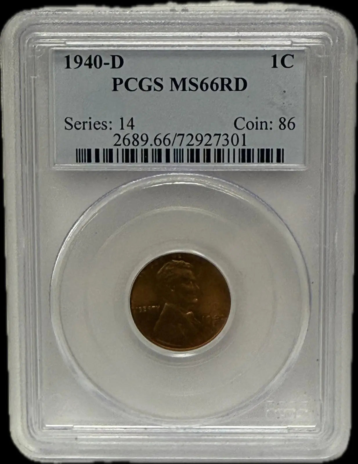 1940-D Lincoln Cent, Series 14 Coin:86, MS66RD – A Rare and Desirable Collector’s TreasureCoin:86 Coin Hub