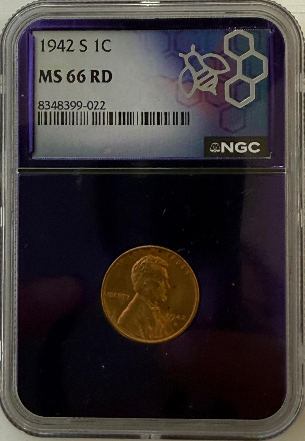 1942-S Lincoln Wheat Cent – NGC MS66 RD | Superb Gem Uncirculated | San Francisco Mint