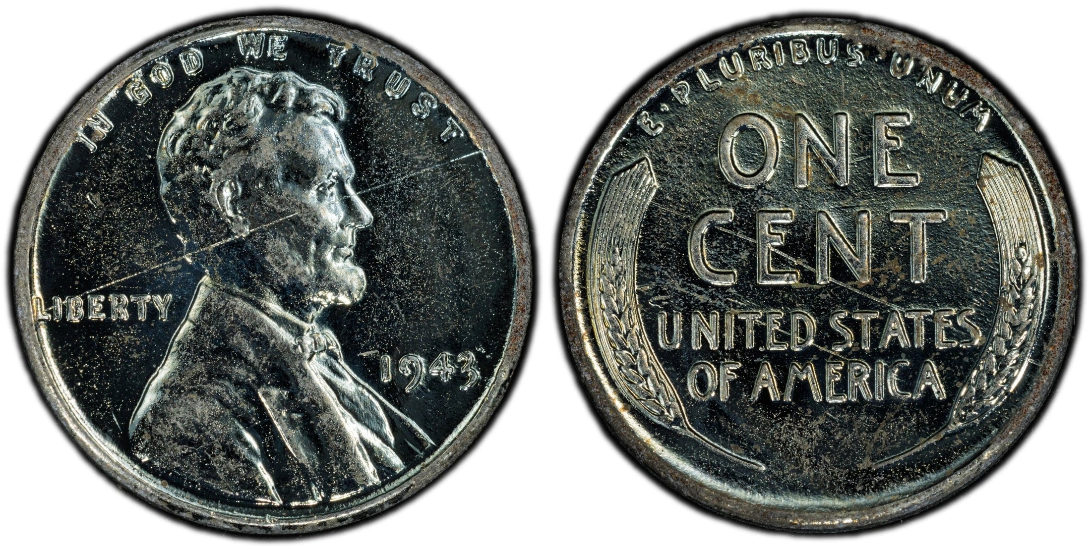1943 Lincoln Wheat Cent – PCGS Genuine AU Details (Damage) – Rare Wartime Steel Penny Heritage Pastime