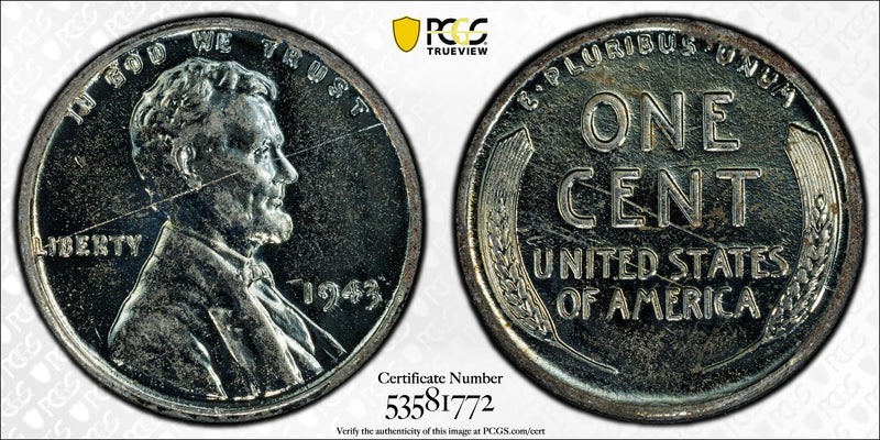 1943 Lincoln Wheat Cent – PCGS Genuine AU Details (Damage) – Rare Wartime Steel Penny Heritage Pastime