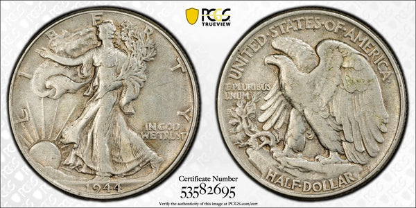 1944 Walking Liberty Half Dollar – PCGS XF45 | 90% Silver WWII-Era Coin Heritage Pastime