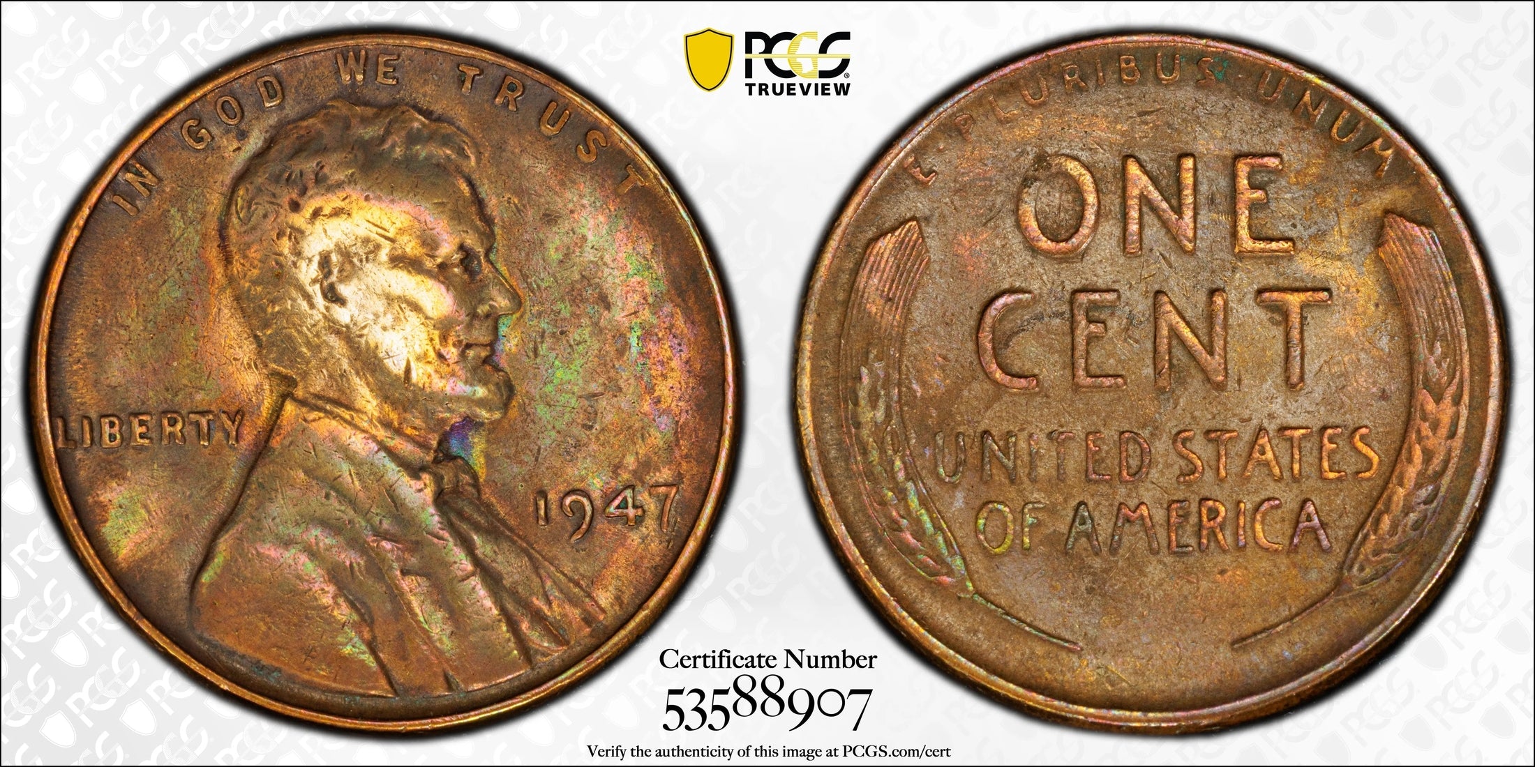 1947 Lincoln Wheat Cent – OCGS Genuine XF Details (Cleaned) | Classic Post-War U.S. Copper Coin Heritage Pastime