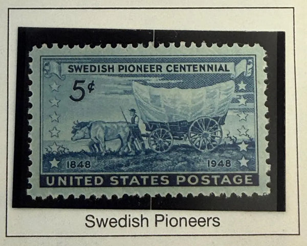 1948 U.S. 5¢ Swedish Pioneer Centennial Stamp – Conestoga Wagon Commemorative | Rare Vintage United States Postage Stamp Heritage Pastime