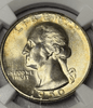 Close-up of 1950-S Washington Quarter obverse with toning