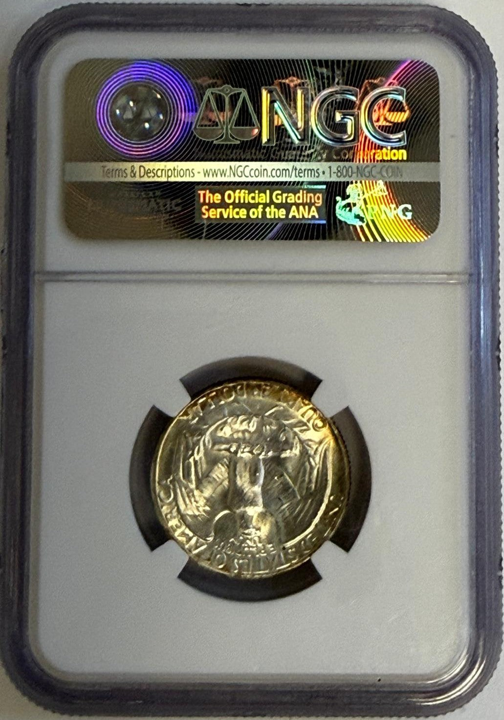 Reverse side of 1950-S Washington Quarter eagle design