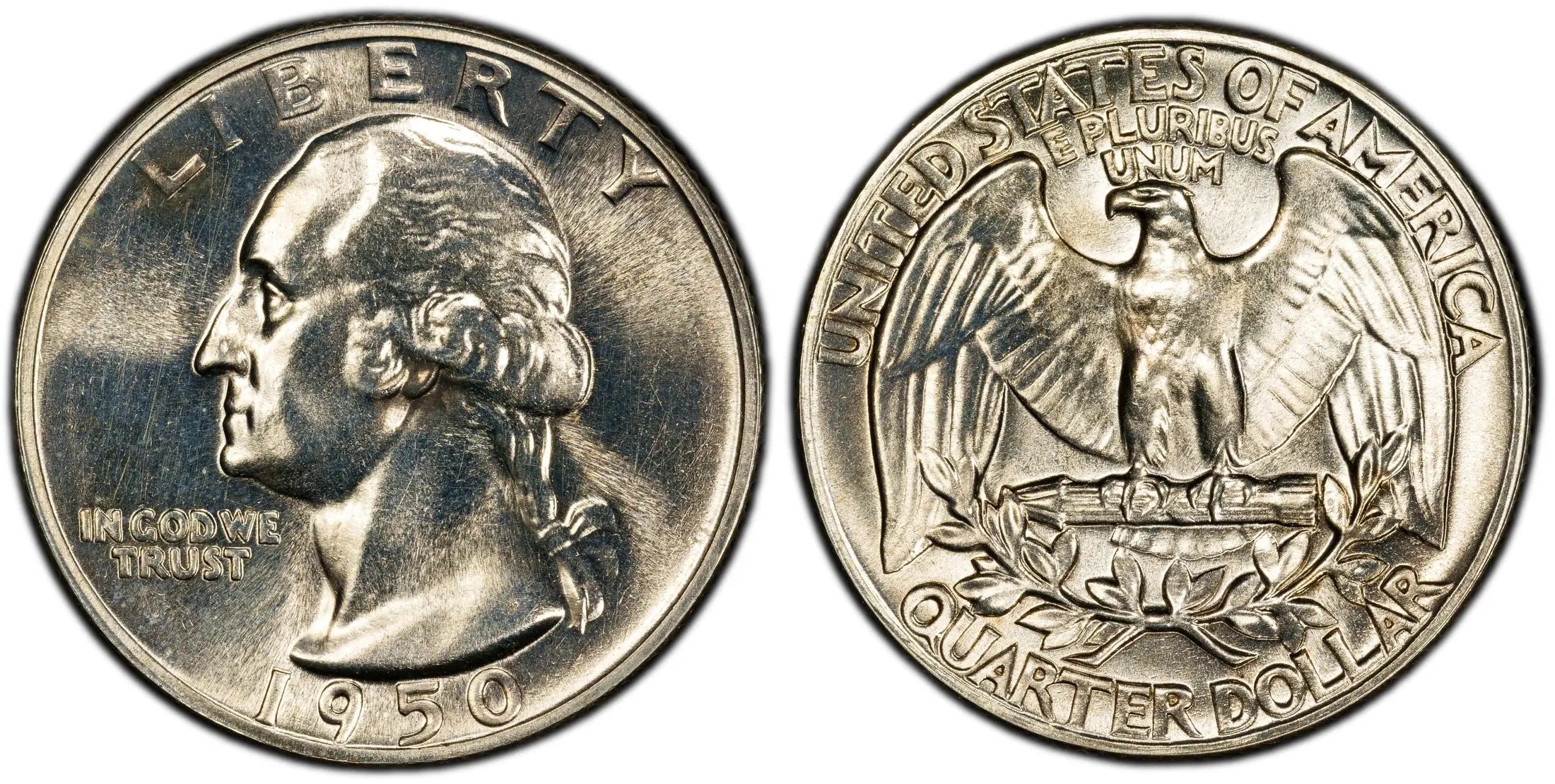 1950 Washington Quarter 25C – PCGS PR64 Proof Silver Coin | Early Proof Issue Heritage Pastime