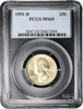 Obverse of 1951-D Washington Silver Quarter PCGS MS65 graded coin slab