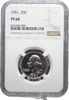 1951 Proof Washington Silver Quarter NGC PF66 obverse with mirrored fields