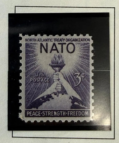 1952 U.S. 3¢ NATO Third Anniversary Stamp – Historic Cold War Alliance Commemorative Heritage Pastime