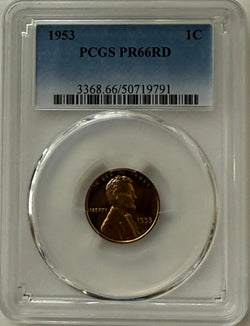 1953 Lincoln Wheat Cent PCGS MS66RD – عملة غير متداولة حمراء (أحمر جوهرة) بتقييم MS66RD