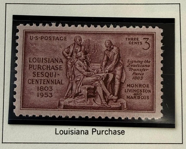 1953 U.S. 3¢ Louisiana Purchase Sesquicentennial Stamp – 150th Anniversary Historic Commemorative Heritage Pastime