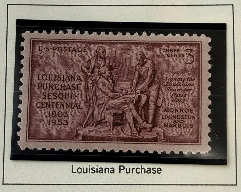 1953 U.S. 3¢ Louisiana Purchase Sesquicentennial Stamp – 150th Anniversary Historic Commemorative Heritage Pastime