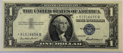 1957 $1 Silver Certificate – Blue Seal U.S. Star Note – Vintage Washington Currency