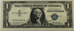 1957 $1 Silver Certificate STAR Note – Blue Seal Replacement Note –  U.S. Currency