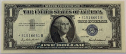 1957-B $1 Silver Certificate STAR Note – Blue Seal – Washington – Replacement Note