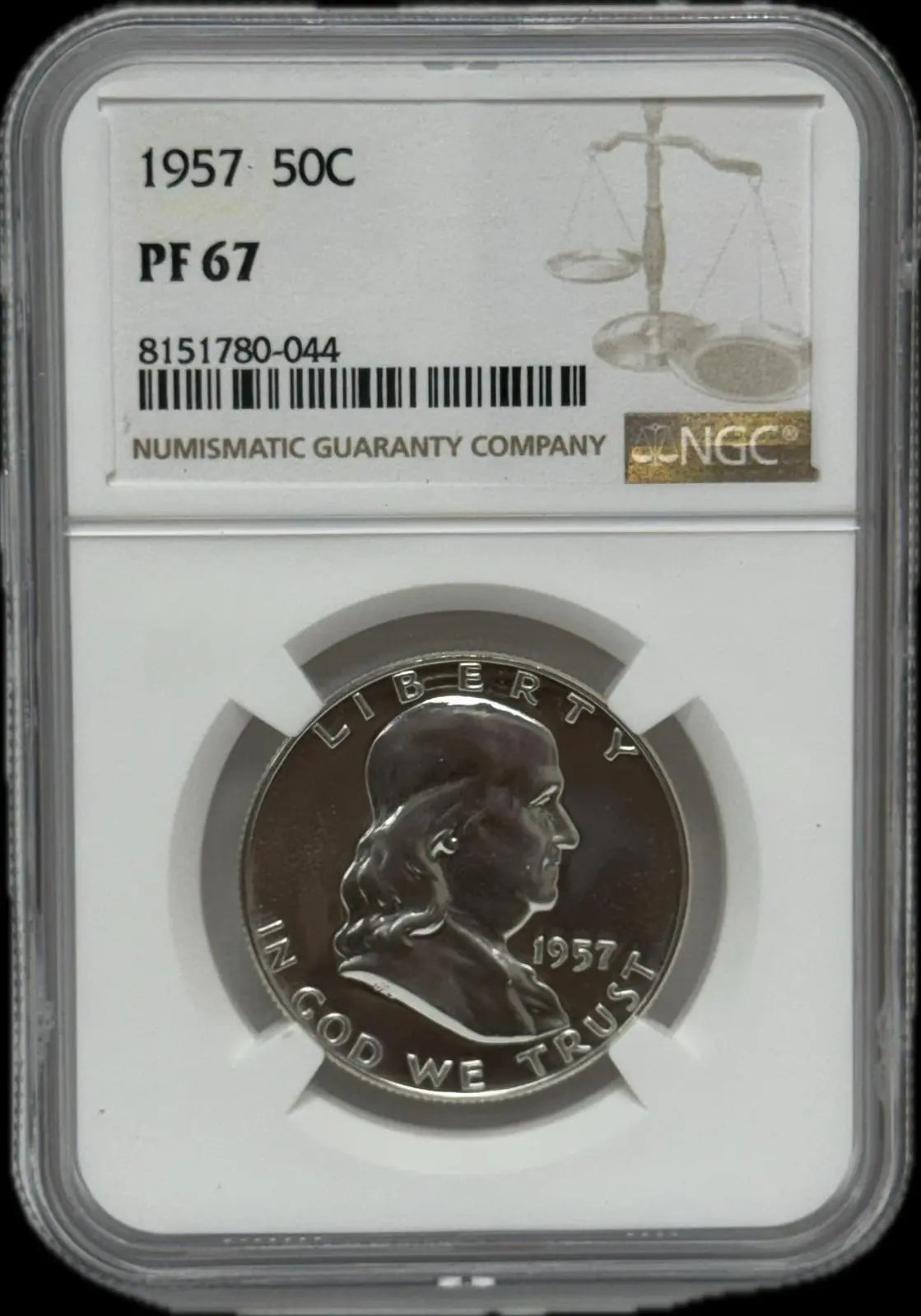 1957 Silver Half Dollar PF67 – Excellent Proof Condition Coin Hub