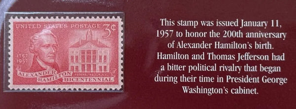 1957 U.S. 3¢ Alexander Hamilton Stamp – Bicentennial Issue (Scott #1086) Heritage Pastime