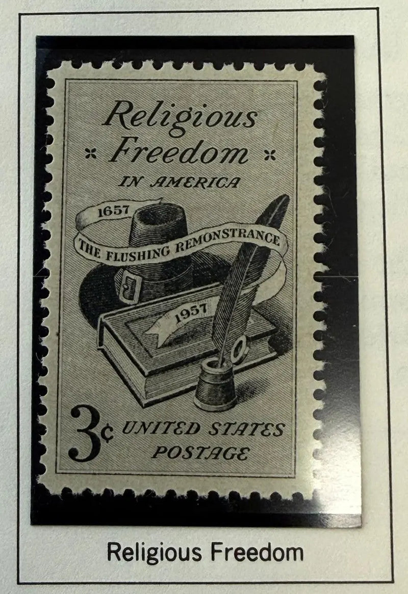 1957 U.S. 3¢ “Freedom of Worship” Stamp – Religious Freedom Commemorative Collectible Heritage Pastime