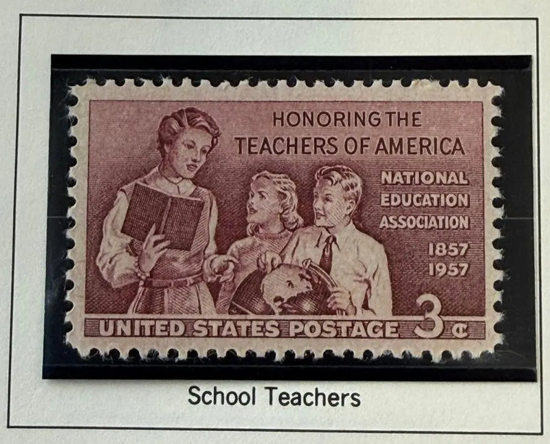 1957 U.S. 3¢ Teachers of America Stamp – National Education Association Centennial Commemorative Heritage Pastime