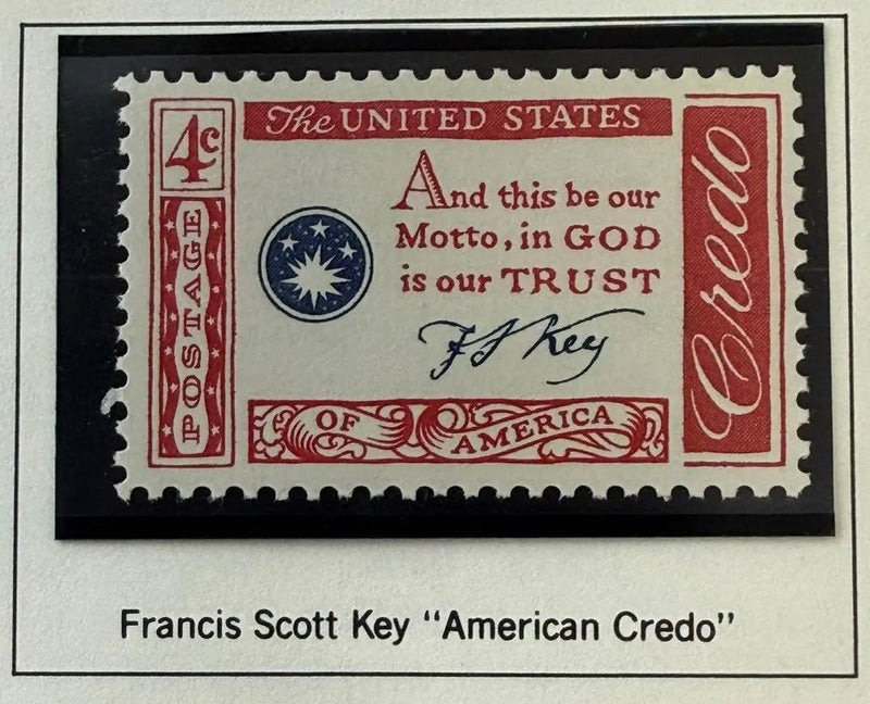 1960 U.S. 4¢ Francis Scott Key Stamp – American Credo Series Patriotic Commemorative Heritage Pastime