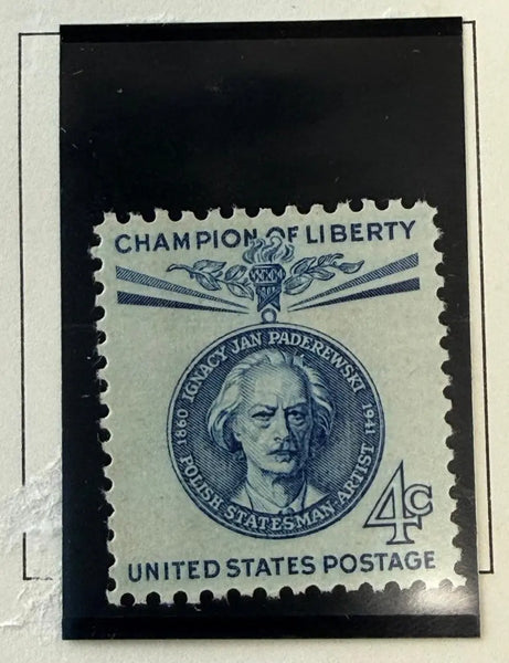 1960 U.S. 4¢ Ignacy Jan Paderewski “Champion of Liberty” Stamp – Historic Statesman Commemorative Heritage Pastime