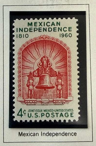 1960 U.S. 4¢ Mexican Independence Commemorative Stamp – International Heritage Issue Heritage Pastime