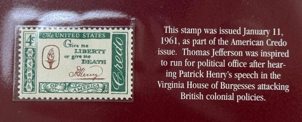 1961 U.S. 4¢ Patrick Henry Stamp – “Give Me Liberty or Give Me Death” American Credo Issue Heritage Pastime