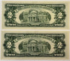 1963 $2 United States Note (Red Seal) – Consecutive Serial Numbers | Historic Legal Tender Currency Heritage Pastime