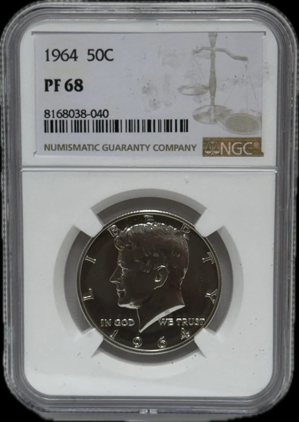 1964 Half Dollar PF68 – High-Grade Proof, Excellent Condition Heritage Pastime